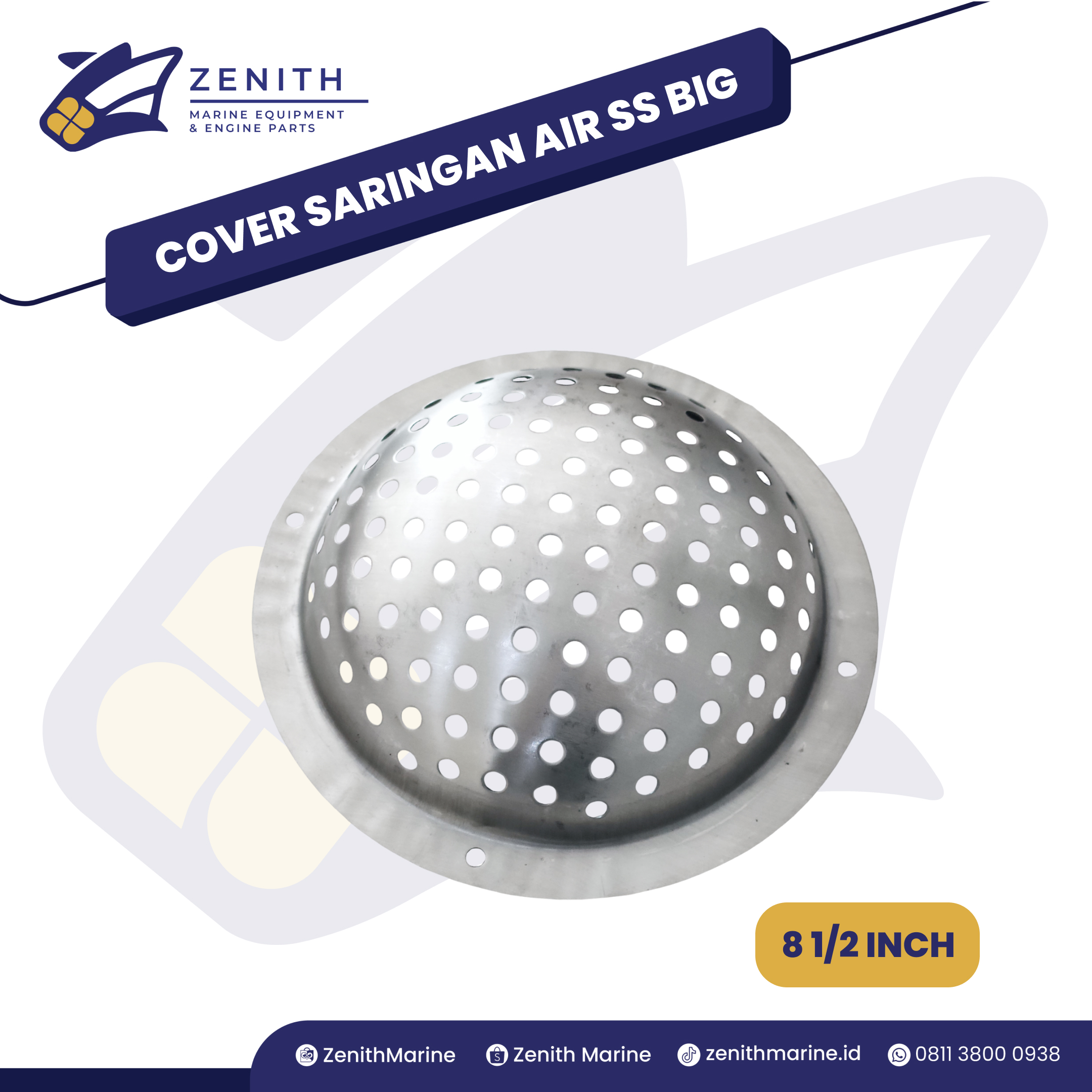 COVER SARINGAN CORONG AIR SS BIG 8 1/2 INCH 27,6CM SKU 105453 (920Gr)